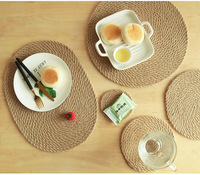 Napperons ronds modernes en lin naturel tissé, écologiques et réutilisables, personnalisables pour la décoration intérieure et la protection de la table