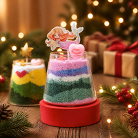 Bougie personnalisable en sable artistique, bougie en cire de soja parfumée, bougie artisanale de Noël en sable superposé, cadeau pour la famille et les amis