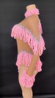 Novance Y4681 Produits Phares 2026 Justaucorps de Danse Sexy à Manches Longues et Strass pour Femme Adulte avec Franges
