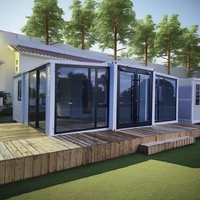 Populaire USA Double Aile Pliable Hôtel Facile à Installer Mobile Maison De Luxe Extensible Conteneur Maison Avec 2 3 Chambres
