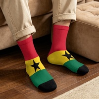 Chaussettes courtes pour adultes personnalisées avec drapeau du Ghana, chaussettes mi-mollet extensibles et douces pour la maison, le bureau, la salle de sport, la marche en plein air, cadeau