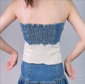 OEM Stock di fabbrica di vendita calda da donna senza spalline <span class=keywords><strong>Denim</strong></span> top Casual estivo da donna - Product Image 2