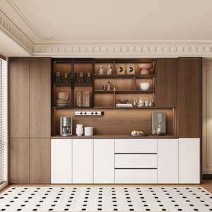 Luxury Dining Room Furniture Modern Wooden <b>Glass</b> Display <b>Rack</b> <b>Wine</b> Cabinet - Product Image 4