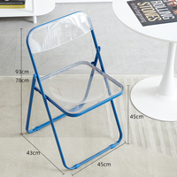 Chaise de fête empilable moderne portable, chaise pliante transparente pour restaurant, chaises pliantes en acrylique transparent