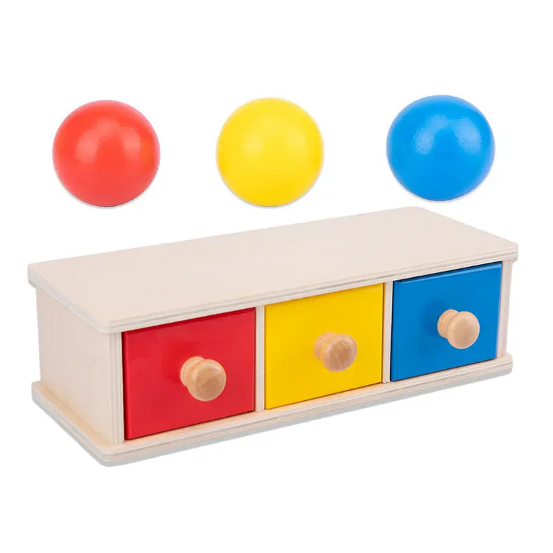 Houten Leermiddelen Montessori Vroege Jeugd Kleuterschool Coin Box Lade Game Kinderen Object Herkenning Type Kleur