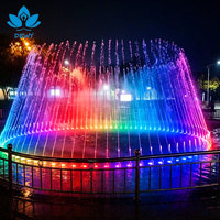 Edelstahl-Wahrzeichenbrunnen mit DMX512 RGB LED Farbwechsel-Strahlenshow für Kulturerbe-Platzprojekte