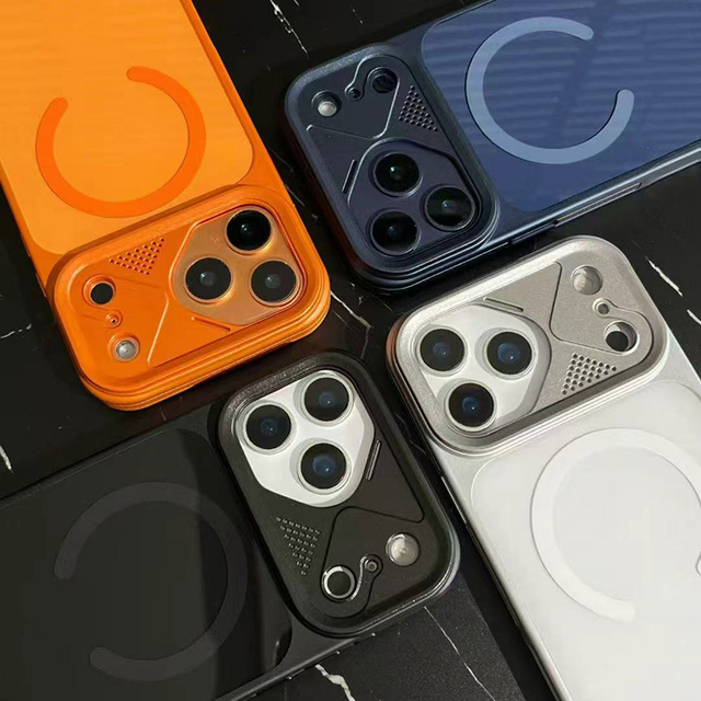 Unique Camera Cutout Magnetic Shockproof Phone Case for iPhone 15/16/17 Pro Max Original Color Protective Cover S25/S26 Ultra