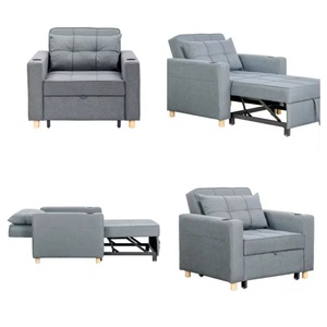 Canapé-lit convertible moderne en tissu avec cadre métallique extensible Cama Schlafsofa - Product Image 1