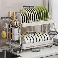 Égouttoir à vaisselle en acier inoxydable pour comptoir de cuisine, support de rangement pour assiettes, organisateur de séchage pour évier, conteneurs de rangement