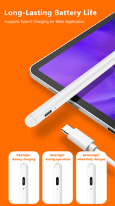 ปากกาสไตลัสแบบขายส่ง OEM สำหรับ iPad 6 7 8 9 10/Air/Pro/Mini ป้องกันการสัมผัสโดยฝ่ามือและรองรับการเอียง แบตเตอรี่ Type-C 130mAh - Product Image 4