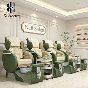 Luxury Modern Stainless Steel Customized Glass Nail Salon Pedicure <b>Chair</b> Professional Reclining Foot Spa Whirlpool <b>Vibration</b> - Product Image 1