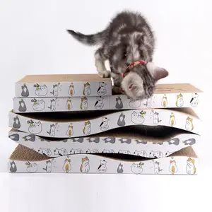 MEOW LOVE PET Vendas Diretas da fábrica barato para gatos garra moedor resistente ao desgaste papel ondulado quadrado placa para arranhar gatos