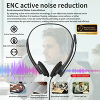 Casque de centre d'appels supra-auriculaire à réduction de bruit ENC avec micro externe, étanche IPX-4, ajustement personnalisé, vente en gros OEM/ODM