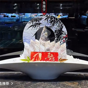 แผ่นอะคริลิคตกแต่งจานซาชิมิรูปทรงกลม ลายน้ำผึ้งและรสหวาน สไตล์จีนใหม่ สำหรับตกแต่งอาหารเย็นในโรงแรม - Product Image 1