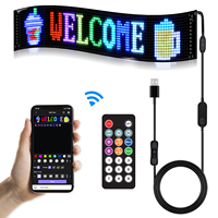 Panel de Luces LED Flexible para Automóvil, Pantalla de Mensajes, Banner de Píxeles Suaves, Programable por Aplicación, Patrón Desplazable, Animación, Pantalla de Matriz LED