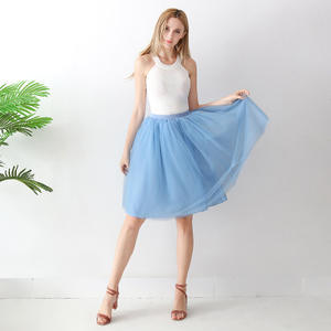 Midi Femmes Puffy Mesh <span class=keywords><strong>Jupon</strong></span> Lolita Jupe 5 Couches Jupe Femmes Mode Tulle Jupes Taille Haute Plissée <span class=keywords><strong>Tutu</strong></span> - Product Image 4