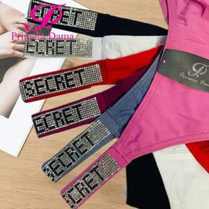 Da donna Sexy Pantaleta Tipo Tanga Diseño En Cintura Con Pedreria artificiale En Ambos Lados Algodón Puente En Variedad De Colores - Product Image 6