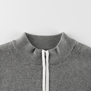 Printemps et automne mode <span class=keywords><strong>garçon</strong></span> couleur unie fermeture éclair simple cardigan <span class=keywords><strong>pull</strong></span> respirant - Product Image 4