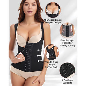 OEM/ODM Combinaison pour façonner le <span class=keywords><strong>ventre</strong></span> Gilet push-up Top Seamless Shapewear Tummy Control Romper pour les femmes - Product Image 3