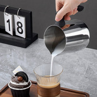 Pichet à lait en acier inoxydable 201 avec poignée en plastique Latte Art Pitcher Espresso Coffee Steaming Cup Barista Milk Pourer