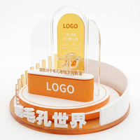 Présentoir à cosmétiques moderne en acrylique écologique avec LED, fonctions antivol, affiches interchangeables, surface polie, logo personnalisé, OEM