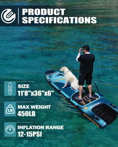 Planche de SUP <span class=keywords><strong>gonflable</strong></span> E SUP en PVC/EVA, écologique, certifiée CE, pour utilisation en mer, comprend pompe, leash et pagaie, pour tous les niveaux. - Product Image 5