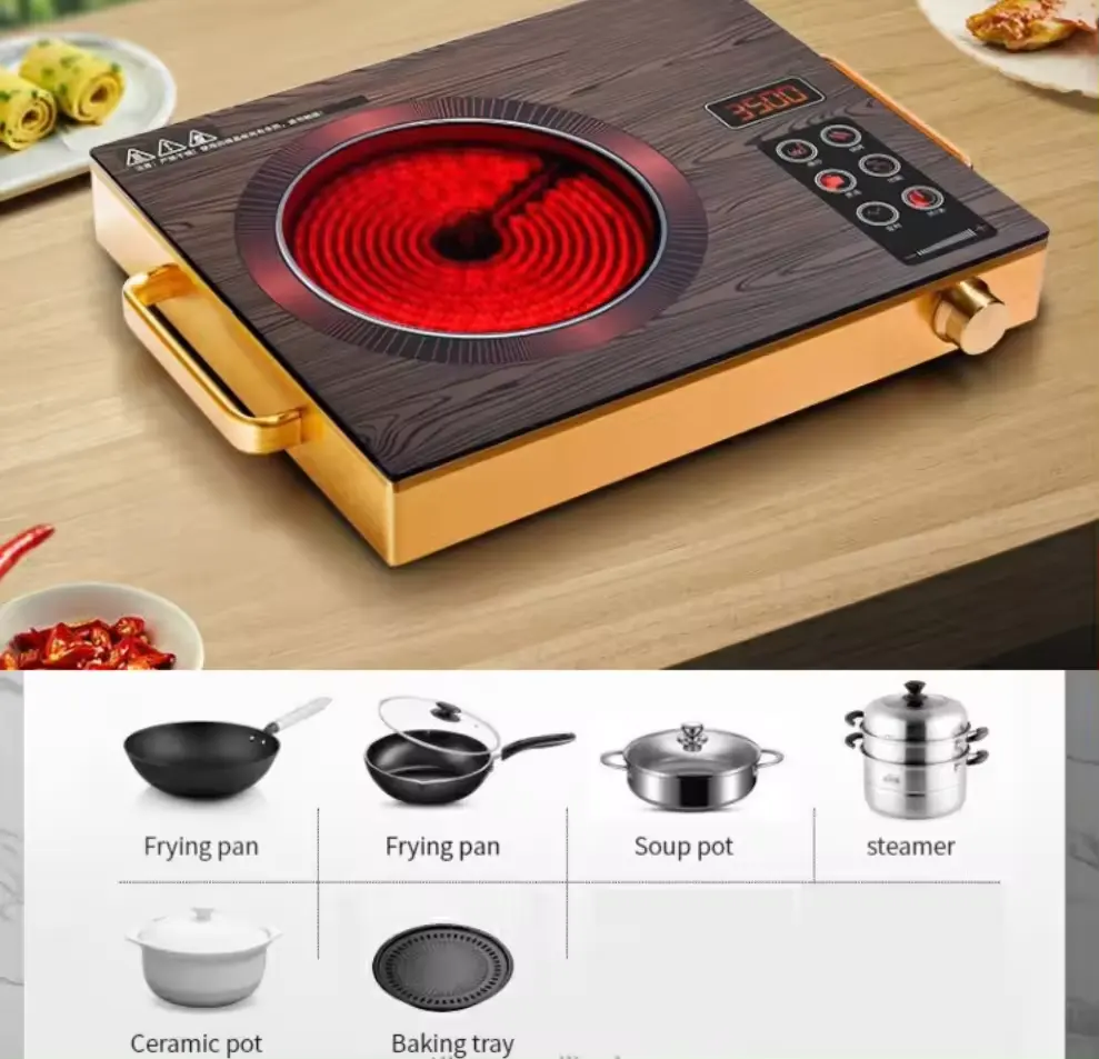 2000W Golden hi-light multi cooker Ultra-Slim Touch Control Factory Price Induction cooker electric Infrared Cooker