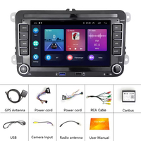 Radio para Auto Podofo de 7 Pulgadas con Android Carplay, GPS, WIFI, Hifi, RDS, USB para VW/Polo/Candy/Skoda/Jetta/Seat/Touran/Passat/Golf 5 6
