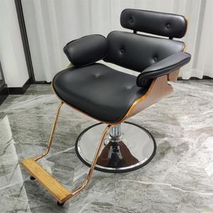 Chaise de coiffure de salon de barbier S, cuir rouge Tidal, mobilier de salon de coiffure avec filet rabattable - Product Image 3