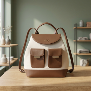 New Arrival Women Waterproof <b>Backpack</b> Korean Design Canvas Synthetic Leather School and Daily Use Bag - Product Image 3