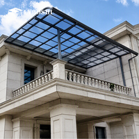 Auvent manuel en alliage d'aluminium moderne en polycarbonate, imperméable pour terrasse, balcon, auvent de protection solaire pour maison, jardin, villas, au-dessus de porte