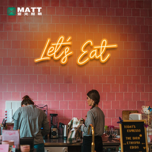 Let's Eat <strong>Funny</strong> Rustic Neon <strong>Sign</strong> for <strong>Kitchen</strong> Housewarming Farmhouse Cooking Dining Room Breakfast Restaurant Wall Decor Home - Product Image 2