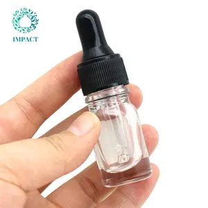 Frascos cuentagotas cosméticos negros de 10 ml proveedor de botellas de aceite esencial transparente