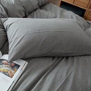 Parure de lit en lin Donna, housse de couette délavée, 200 fils/cm², 2 taies d'oreiller, disponible en tailles Twin, King, Queen, pour hôpitaux et mariages - Product Image 4