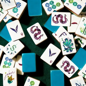 Miss Mahjong Tiles Mat Masters <span class=keywords><strong>Golf</strong></span> American Mahjong Tiles Oh My American Set Racks and Pushers White Lotus Luxury Mahjong Tile - Product Image 3