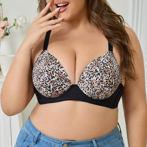 Sujetador ZOYIAME <span class=keywords><strong>Talla</strong></span> Grande con Estampado de Leopardo para Mujer, Tirantes Ajustables, Copas Grandes, Push-Up, Soporte con Aros, Copa 3/4 - Product Image 2