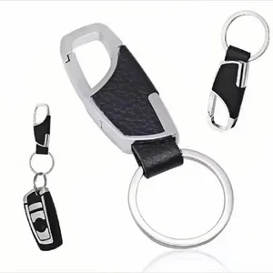 Portachiavi da Cintura in Pelle per Uomo d'Affari, Anello Portachiavi in Lega da Appendere in Vita, Portachiavi Auto Antifurto per Regalo Promozionale Aziendale - Product Image 2