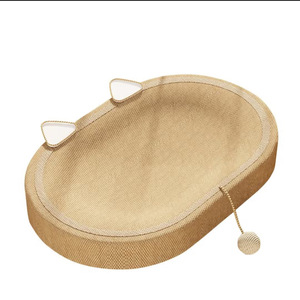 Sisal Cat <b>Scratching</b> <b>Pad</b> With Ears And Ball Toy 60x40 Cm Wear Resistant Cat Bed For Indoor Cats - Product Image 1