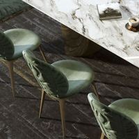 Ensemble de table et chaises de salle à manger de luxe italien moderne avec plateau en marbre pour 6 à 8 personnes