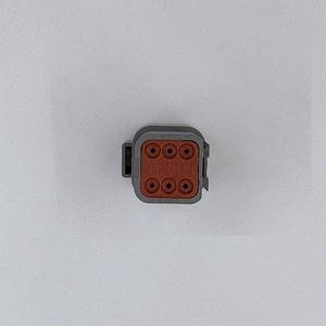 מחבר מלבני PA66/PBT בעל <span class=keywords><strong>6</strong></span> פינים, זכר/נקבה, דרגה גבוהה, IP66, 220A, דגם DT04-6P, לחיבורי כבלי הרמה בגובה רב, חלופי. - Product Image 1