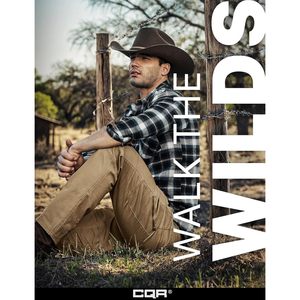 Pantalon utilitaire homme personnalisé, taille mi-haute, style western/cowboy, coupe droite, léger, imperméable, extensible, pour l'extérieur, avec poches - Product Image 3