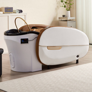 Sillón de Champú Eléctrico Portátil de Lujo para Salón de Belleza con Cuero PU y Estructura de Acero Inoxidable - Product Image 1