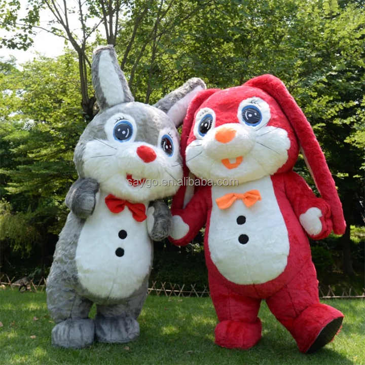 Hoooot Sale  Inflatable Red Rabbit Mascot Costume 2m/2.6m Inflatable Bunny Suit for Adults Enjoyment Parties Easter Events