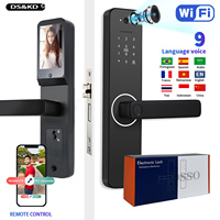 Cerradura Inteligente Tuya para Puerta de Casa, Hotel o Apartamento, Sin Llave, con Wi-Fi, Impermeable, de Aleación de Aluminio, con Huella Dactilar, Código de Acceso, 100