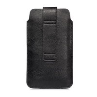 Étui en cuir de poche pour téléphone portable, paquet de téléphone portable sac suspendu externe étui en cuir mince avec porte-cartes taille pochette pour téléphone