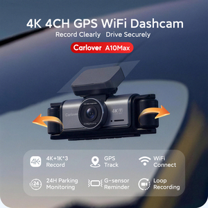 Caméra de voiture 4K, 4 canaux, 360 degrés, caméra embarquée WiFi GPS, caméra de tableau de bord 4K avant et arrière, caméra de voiture 4K avant et arrière GPS - Product Image 3