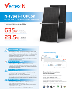 แผงโซลาร์เซลล์ 610-635 วัตต์ รุ่น Topcon Half Cell Solar PV Module สำหรับโครงการ TSM-NEG19RC.20 แผงโซลาร์เซลล์ 615w 625W - Product Image 4