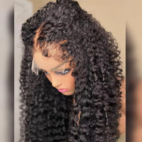 Type 4C Bords naturels Bouclés Raie libre 13x4 HD Transparent Invisible Lace Front Perruque avec Kinky Baby Hairline