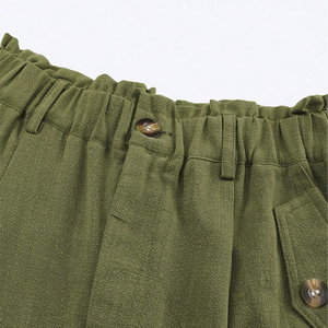 <span class=keywords><strong>Pantaloni</strong></span> Estivi Boho in <span class=keywords><strong>Lino</strong></span> Verde di Alta Qualità Personalizzati, Traspiranti con Vita Elastica, <span class=keywords><strong>Pantaloni</strong></span> Dritti Lavati per Donne - Product Image 5