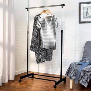 Porte-vêtements en acier inoxydable simple, avec roulettes, pour intérieur/extérieur, organisateur de vêtements pour salle de bain, vente en gros - Product Image 3